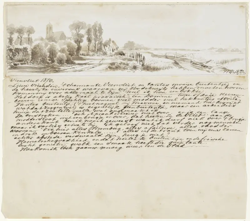 Brief met gezicht te Veenvliet Wall Art by Pieter van Loon - High-Resolution Digital Print