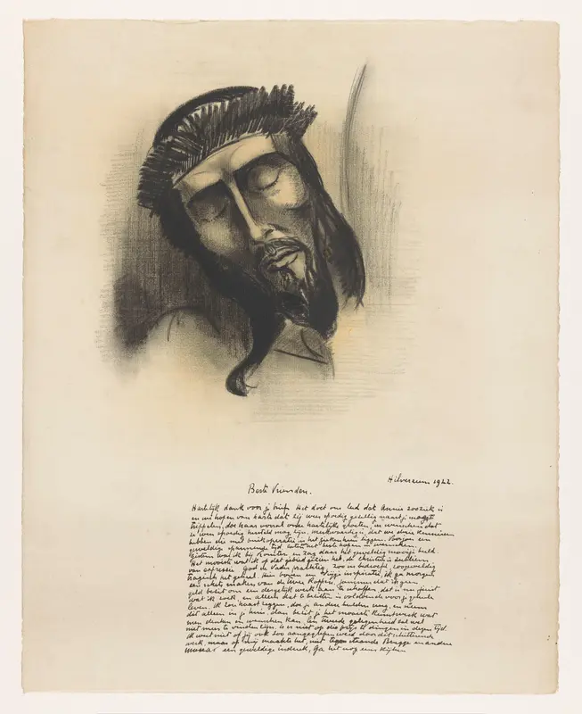 Brief met hoofd van Christus Wall Art by Lodewijk Schelfhout - High-Resolution Digital Print