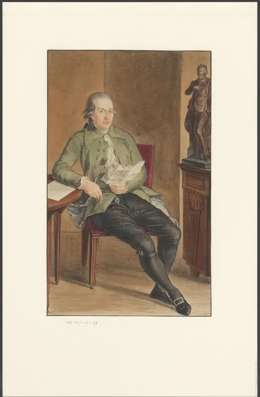 Brieflezende man aan een tafel Wall Art by anonymous - High-Resolution Digital Print