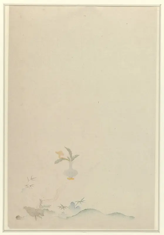 Briefpapier met bloemvaasje Wall Art by Zhengyen Hu (Ten Bamboos Studio) - High-Resolution Digital Print