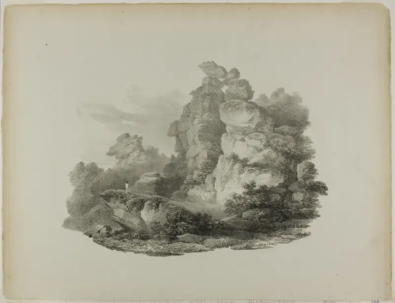 Brimham Rocks, near Pateley Bridge Yorkshire Wall Art by Francis Nicholson - High-Resolution Digital Print