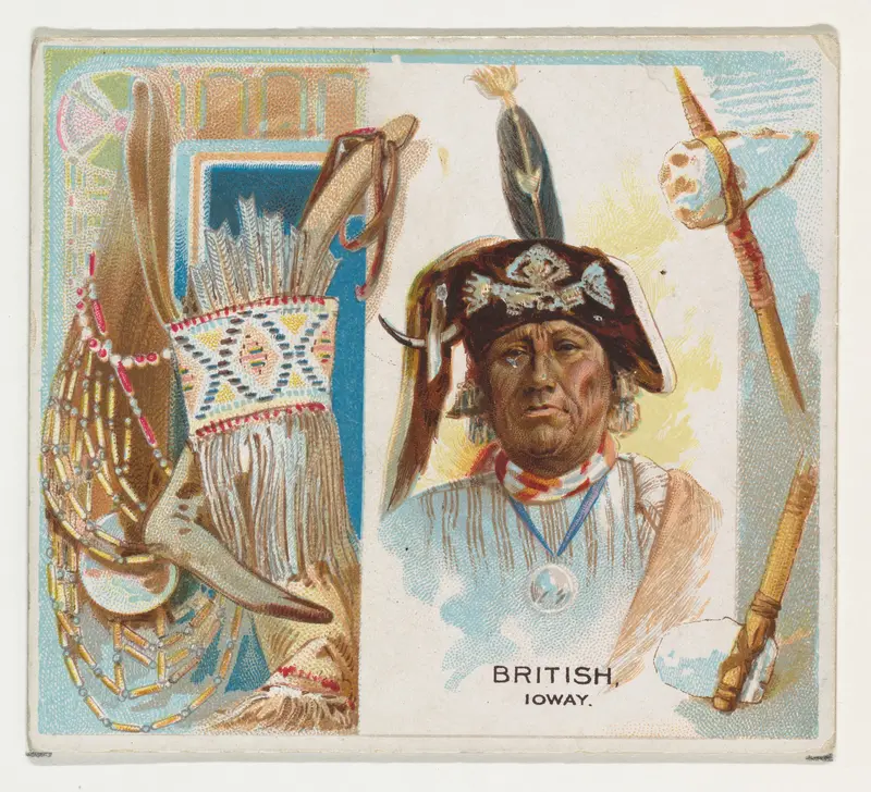 British, Ioway, from the American Indian Chiefs series (N36) for Allen & Ginter Cigarettes Wall Art by Allen & Ginter - High-Resolution Digital Print