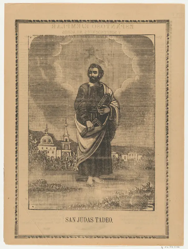 Broadsheet depicting Saint Judas Thaddeus Wall Art by Anonymous - High-Resolution Digital Print
