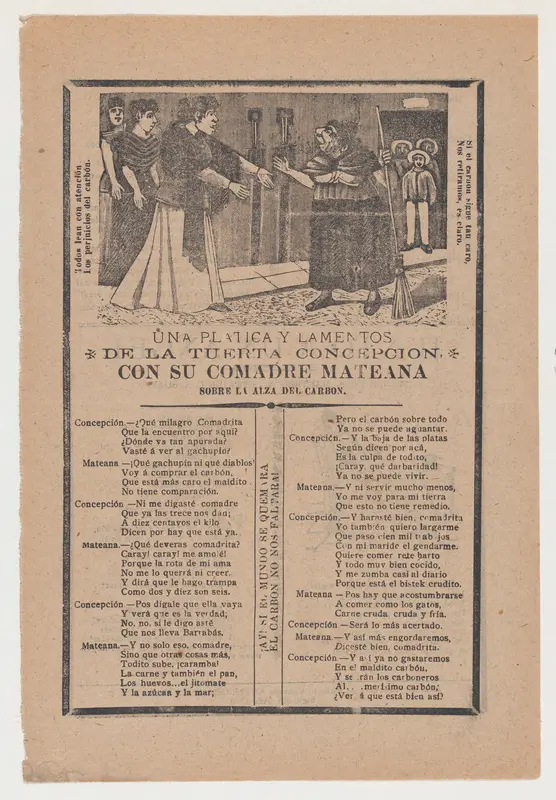 Broadsheet relating to a dialogue between Concepcion and her friend Mateana Wall Art by José Guadalupe Posada - High-Resolution Digital Print