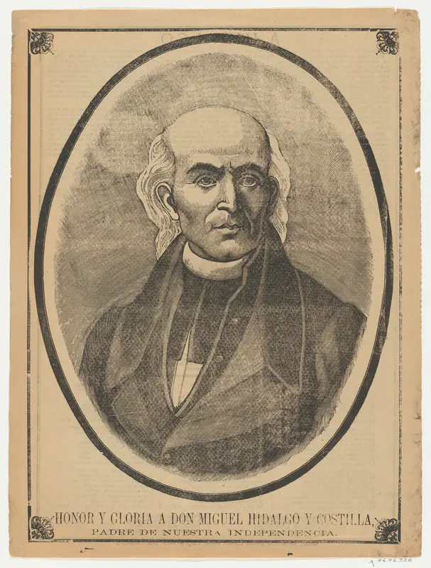 Broadsheet with portrait of Don Miguel Hidalgo y Costilla Wall Art by Anonymous - High-Resolution Digital Print