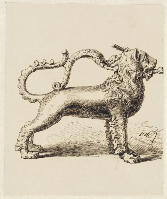 Bronzen schenkkan in de vorm van een leeuw Wall Art by David van der Kellen (1827-1895) - High-Resolution Digital Print