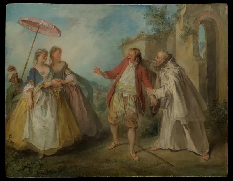 Brother Philippe's Geese Wall Art by Nicolas Lancret - High-Resolution Digital Print