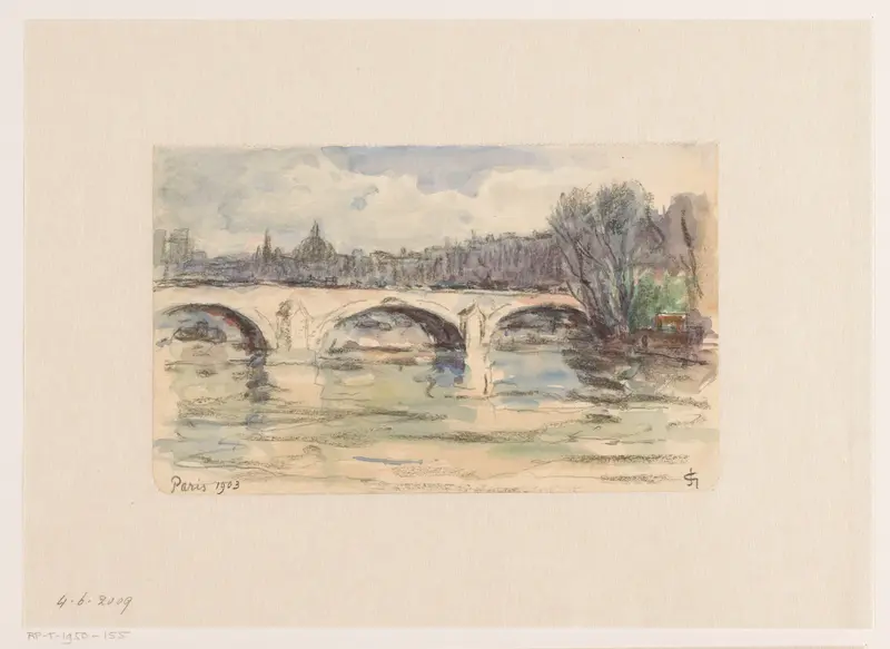 Brug over de Seine, Parijs Wall Art by Carel Nicolaas Storm van 's-Gravesande - High-Resolution Digital Print