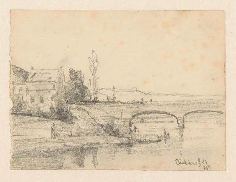 Brug over de Sûre bij Diekirch Wall Art by Johannes Gijsbert Vogel - High-Resolution Digital Print