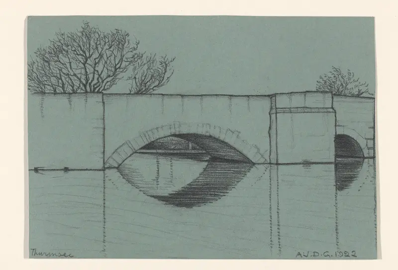 Brug, vermoedelijk bij het Meer van Thun Wall Art by Unknown - High-Resolution Digital Print