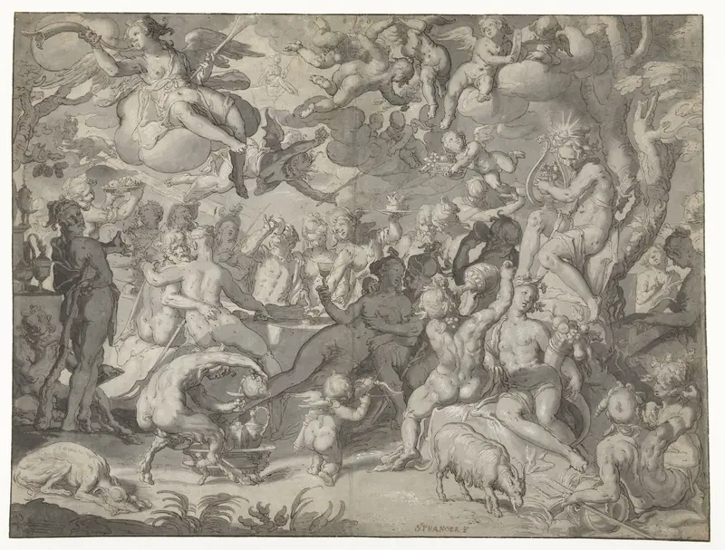 Bruiloft van Peleus en Thetis Wall Art by Joachim Wtewael - High-Resolution Digital Print