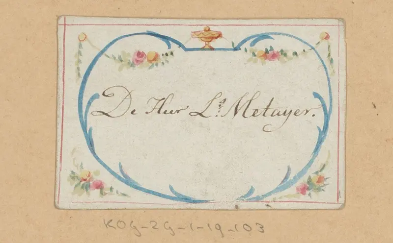 Bruiloftskaart voor 'De Heer L.s Metayer' Wall Art by anonymous - High-Resolution Digital Print