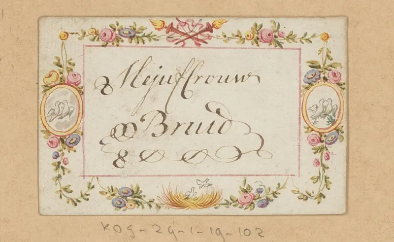 Bruiloftskaart voor 'Mejuffrouw Bruid' Wall Art by anonymous - High-Resolution Digital Print