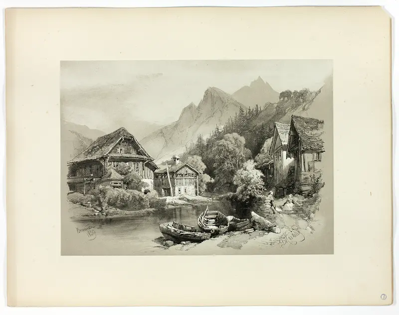 Brunnen, from Picturesque Selections Wall Art by James Duffield Harding - High-Resolution Digital Print