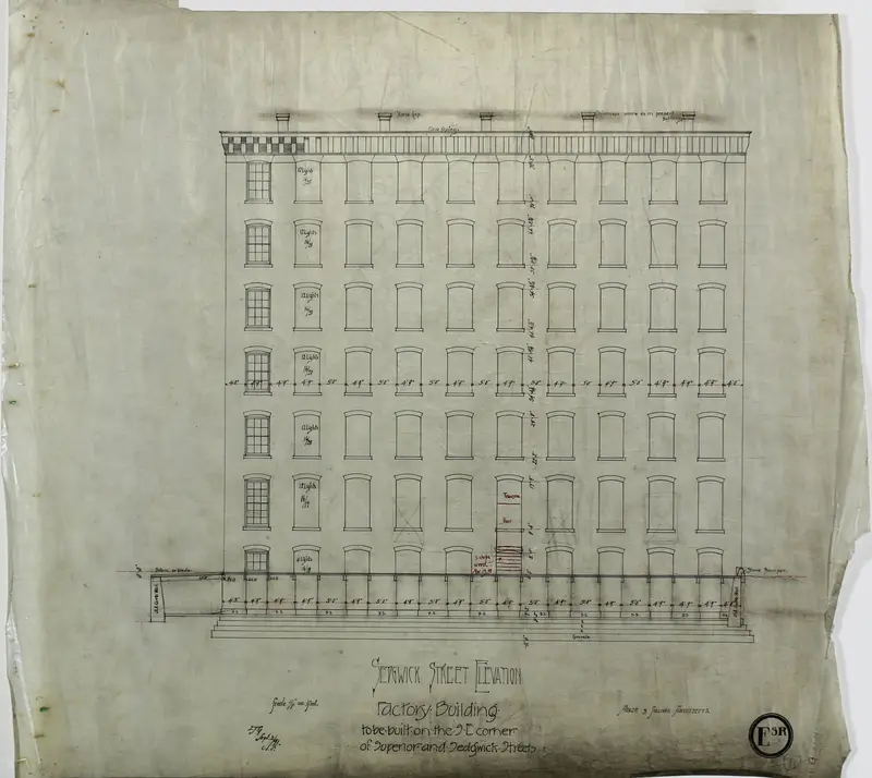 Brunswick Balke and Collender Company Factory Building, Chicago, Illinois, Elevation