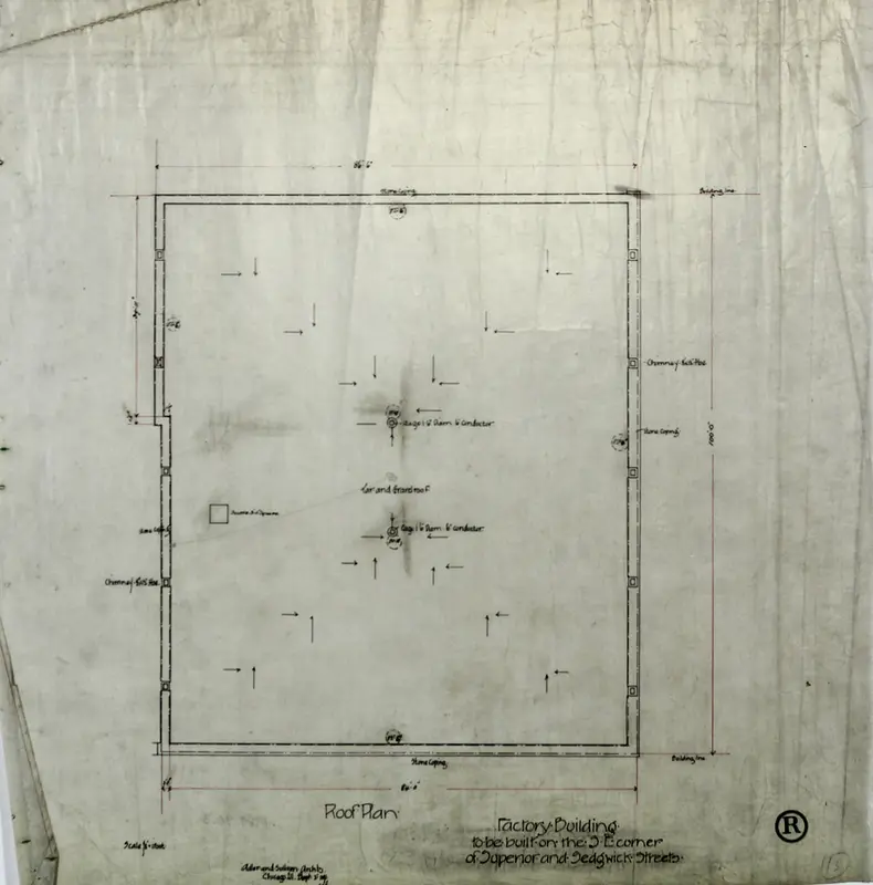 Brunswick Balke Collender Company Factory Building, Chicago, Illinois, Roof Plan