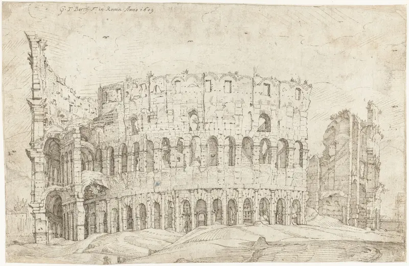 Buitenaanzicht van de ruïnes van het Colosseum, Rome Wall Art by Unknown - High-Resolution Digital Print