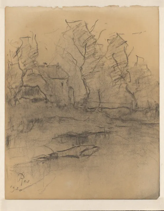 Buitenhuis onder bomen Wall Art by Pieter H.J.J. Ras - High-Resolution Digital Print