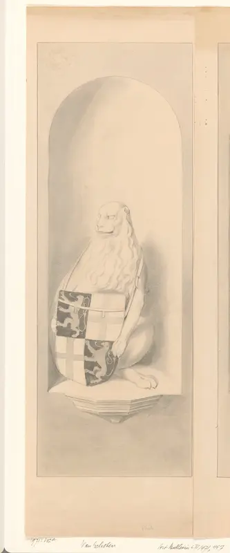 Buitenkant linkerpaneel van een drieluik: wapen van familie Van Schoten Wall Art by anonymous - High-Resolution Digital Print
