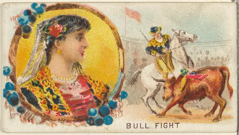 Bull Fight, from the Games and Sports series (N165) for Old Judge Cigarettes Wall Art by Goodwin & Company - High-Resolution Digital Print