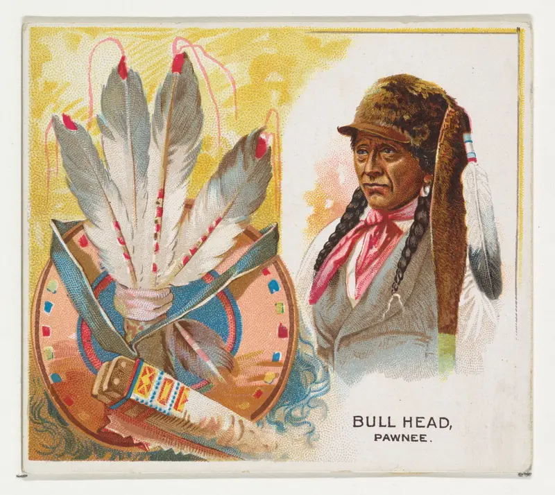 Bull Head, Pawnee, from the American Indian Chiefs series (N36) for Allen & Ginter Cigarettes Wall Art by Allen & Ginter - High-Resolution Digital Print