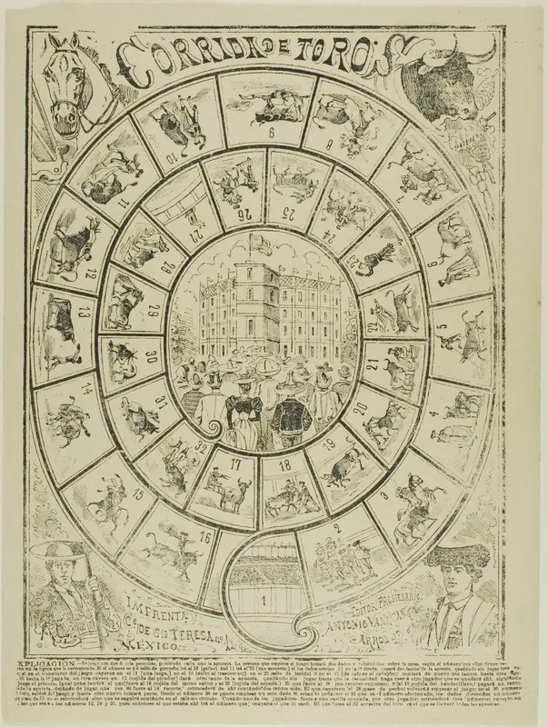 Bullfight Dice-Game Wall Art by José Guadalupe Posada - High-Resolution Digital Print