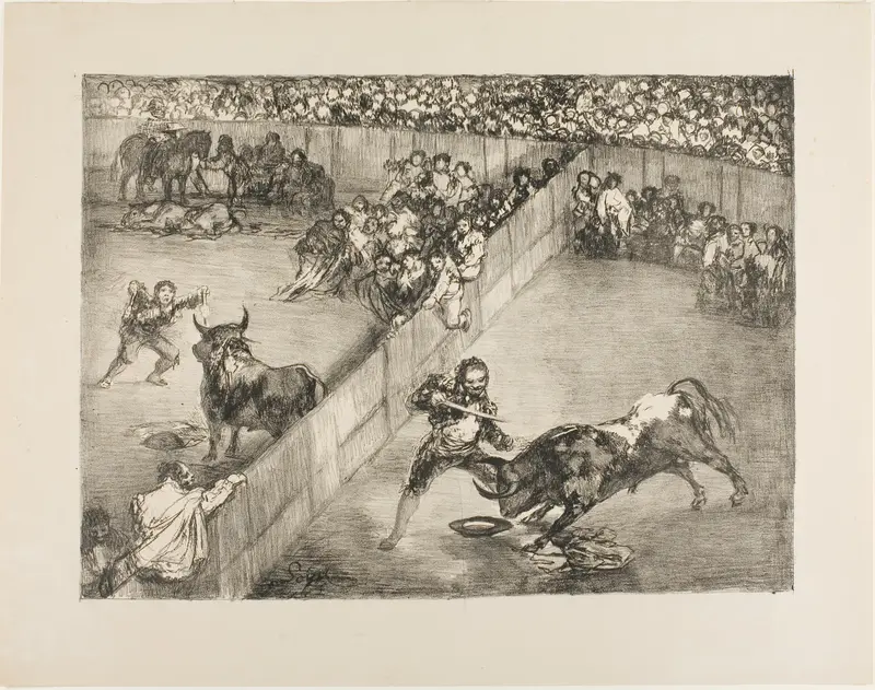 Bullfight in a divided ring, from The Bulls of Bordeaux