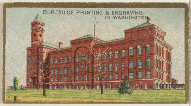 Bureau of Printing & Engraving in Washington, from the General Government and State Capitol Buildings series (N14) for Allen & Ginter Cigarettes Brands by Allen & Ginter - High-Resolution Digital Print