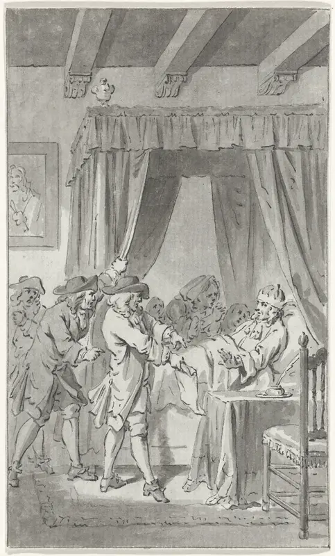 Burgers van Dordrecht dwingen Cornelis de Witt het Eeuwig Edict in te trekken, 1672 Wall Art by Jacobus Buys - High-Resolution Digital Print