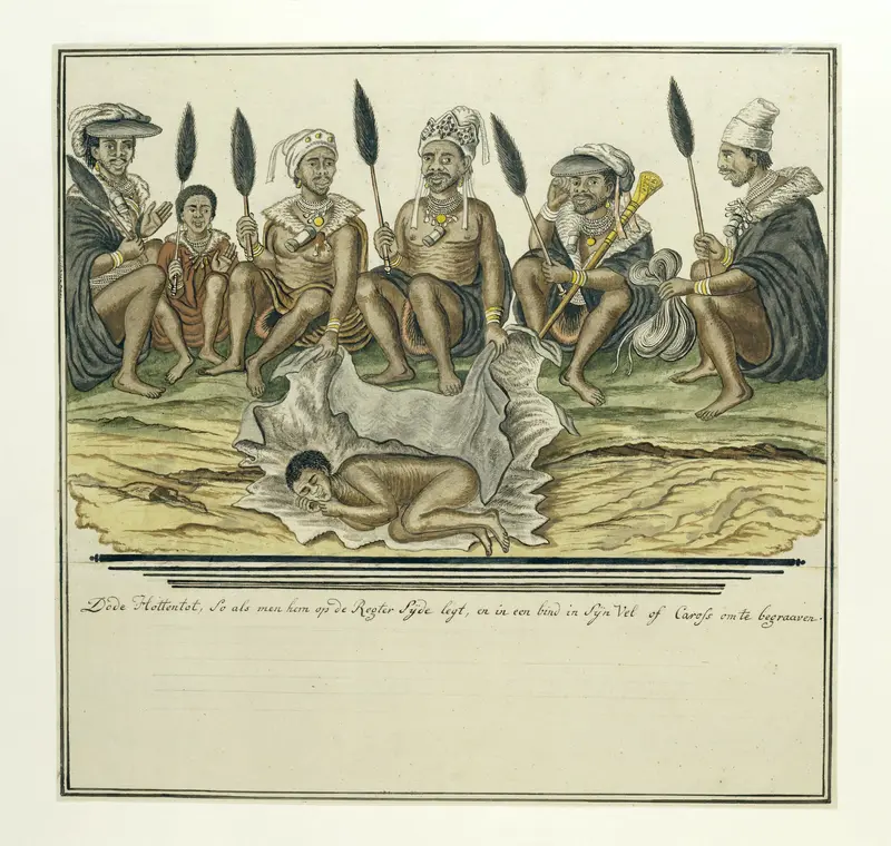 Burial of a Khoikhoi man, with spectators Wall Art by Robert Jacob Gordon - High-Resolution Digital Print