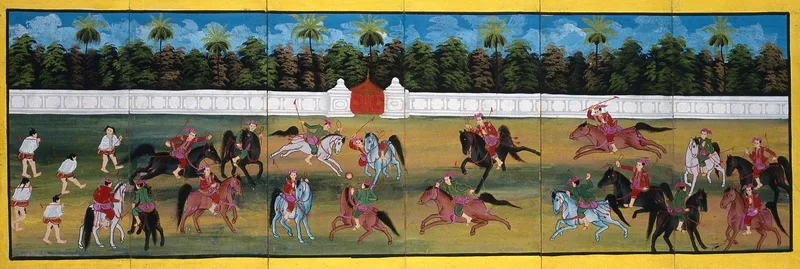 Burma: courtiers playing polo Wall Art by Anonymous - High-Resolution Digital Print