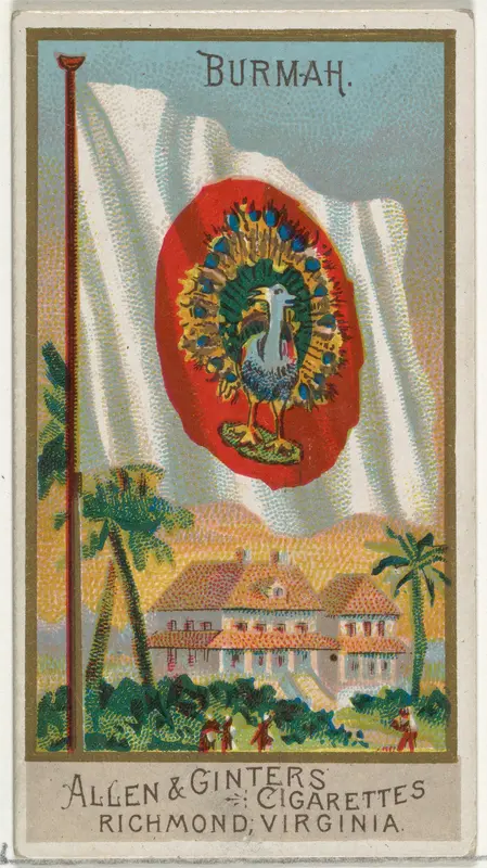 Burma, from Flags of All Nations, Series 2 (N10) for Allen & Ginter Cigarettes Brands Wall Art by Allen & Ginter - High-Resolution Digital Print