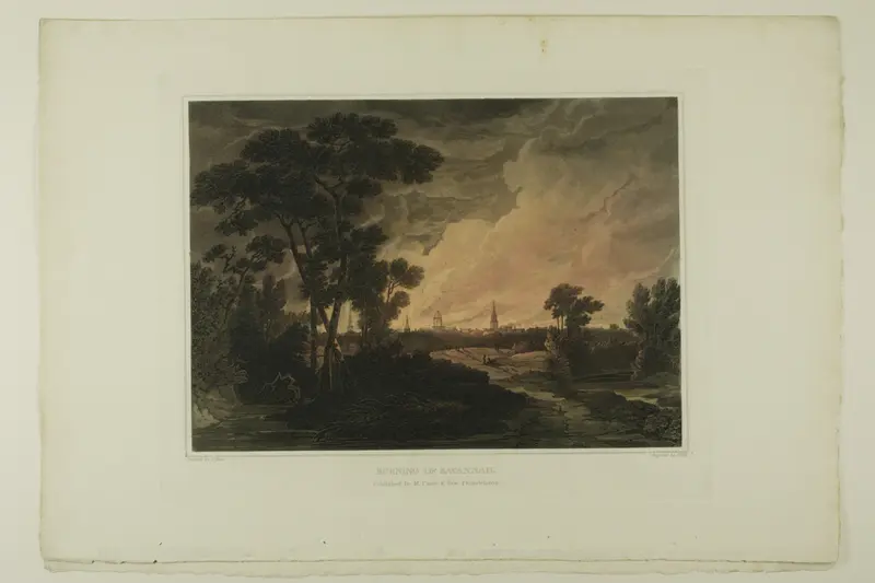 Burning of Savannah, plate four of the second number of Picturesque Views of American Scenery Wall Art by John Hill - High-Resolution Digital Print