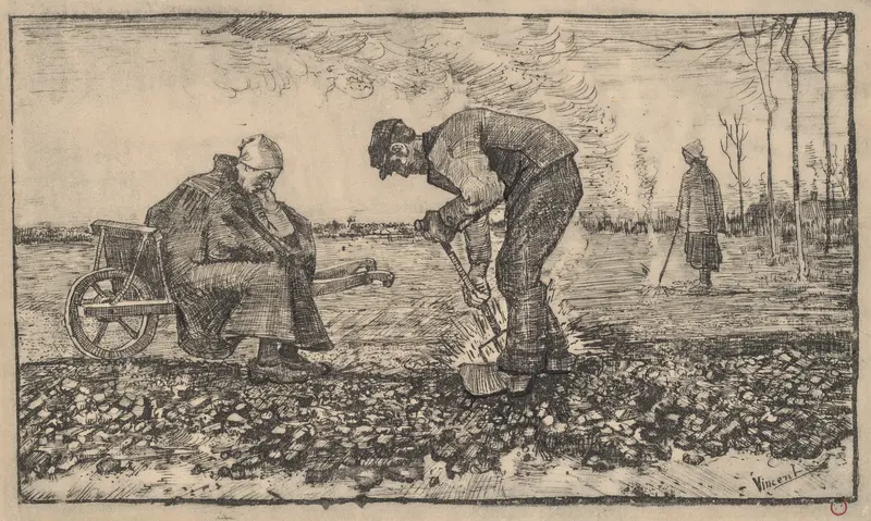 Burning Weeds Wall Art by Vincent van Gogh - High-Resolution Digital Print