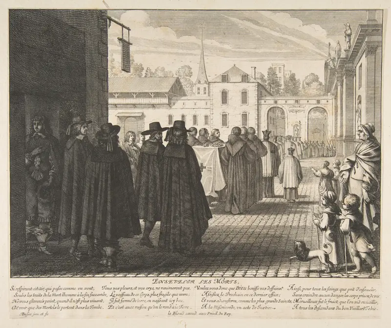 Burying the Dead (Enseveliir les morts), from "Acts of Mercy" (Les Oeuvres de Miséricorde) Wall Art by Abraham Bosse - High-Resolution Digital Print