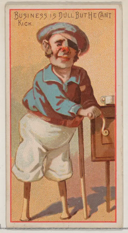 Business is Dull but He Can't Kick, from the Jokes series (N87) for Duke brand cigarettes Wall Art by W. Duke, Sons & Co. - High-Resolution Digital Print