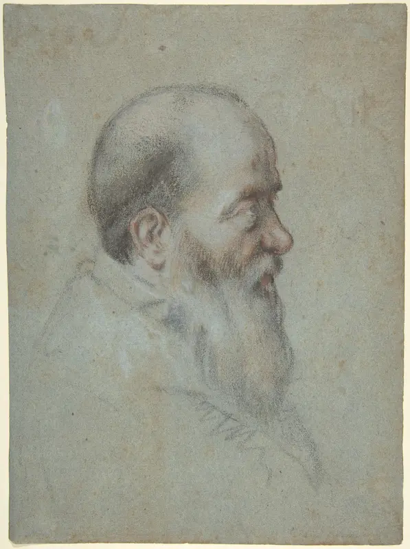 Bust of a Bearded Old Man, Profile to Right Wall Art by Carletto Caliari - High-Resolution Digital Print