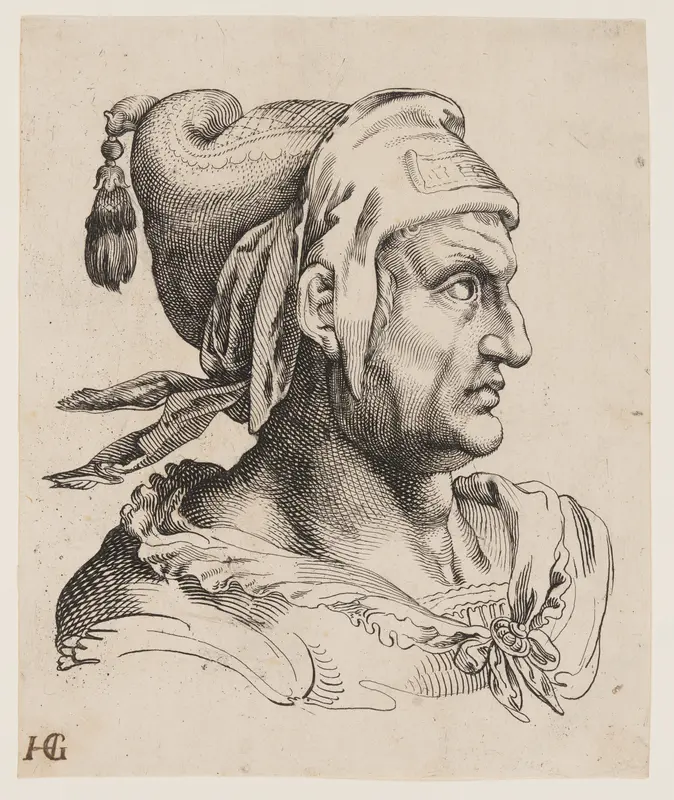 Bust of a Man in Profile Wall Art by Jacob Matham - High-Resolution Digital Print