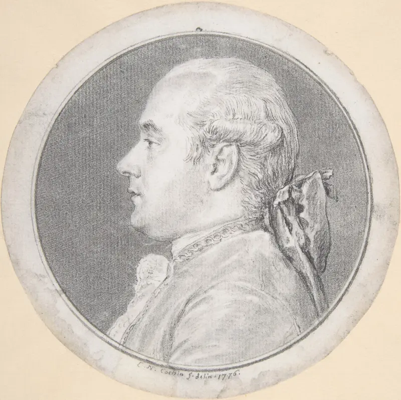 Bust of a Man, in Profile to Left Wall Art by Charles Nicolas Cochin II - High-Resolution Digital Print