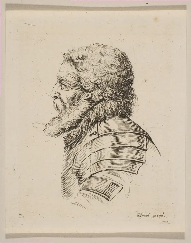 Bust of a Soldier in Profile, from 'Various heads and figures' (Diverses tétes et figures) Wall Art by Stefano della Bella - High-Resolution Digital Print