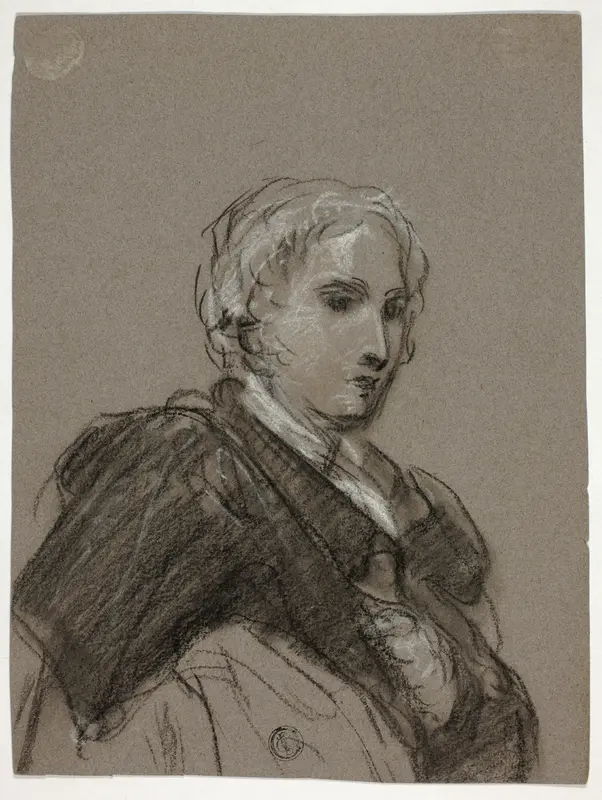 Bust of a Woman (recto); Draped Figure, Three-Quarter Length (verso) Wall Art by Thomas Barker - High-Resolution Digital Print