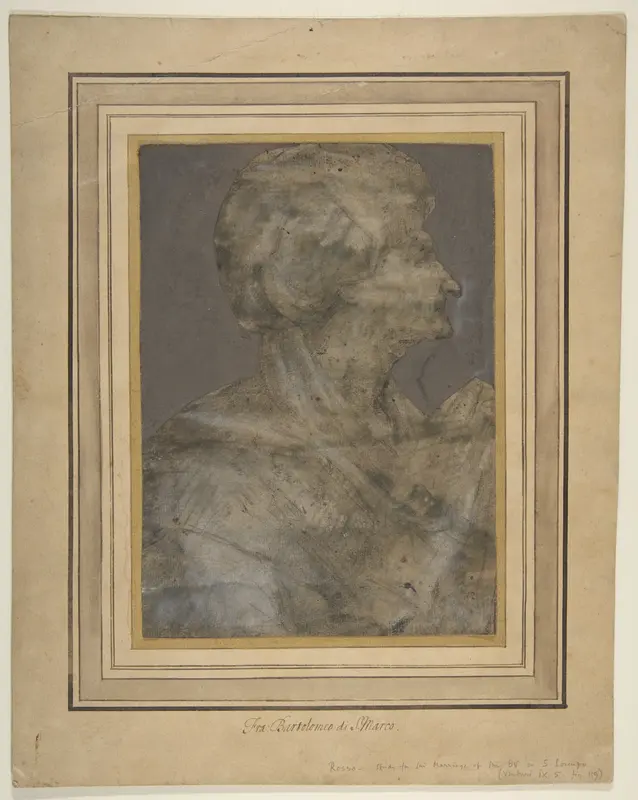 Bust Of an Old Woman in Profile to Right Wall Art by Rosso Fiorentino - High-Resolution Digital Print
