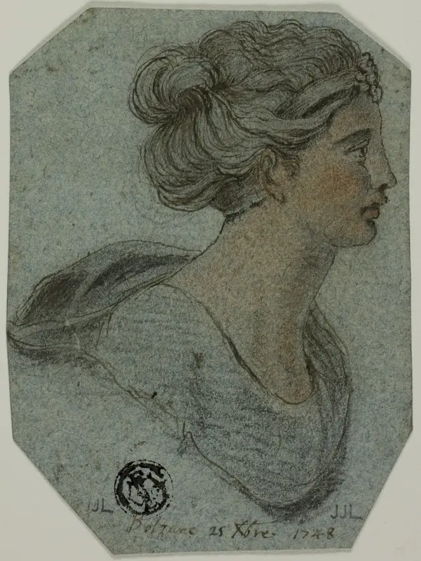 Bust of Girl in Profile to Right