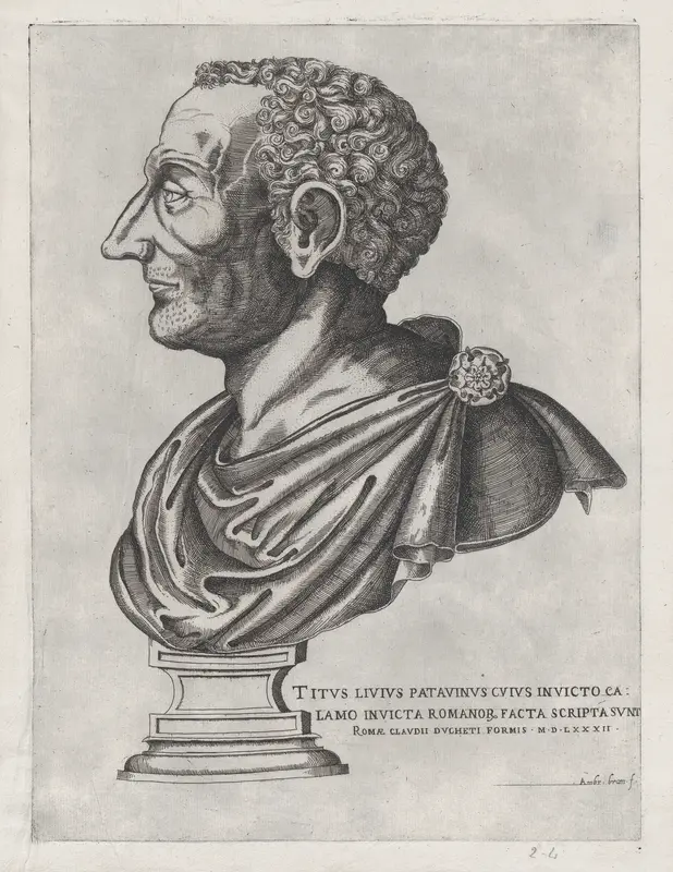 Bust of Livy, from "Speculum Romanae Magnificentiae" Wall Art by Giovanni Ambrogio Brambilla - High-Resolution Digital Print