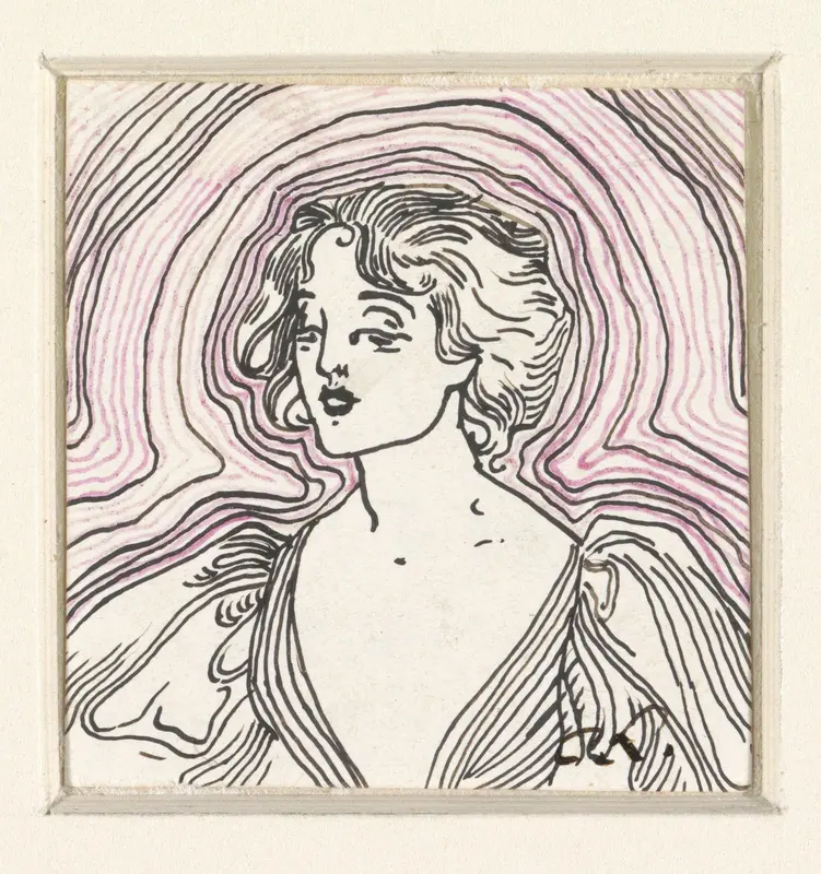 Buste van een jonge vrouw Wall Art by C. Lapine - High-Resolution Digital Print