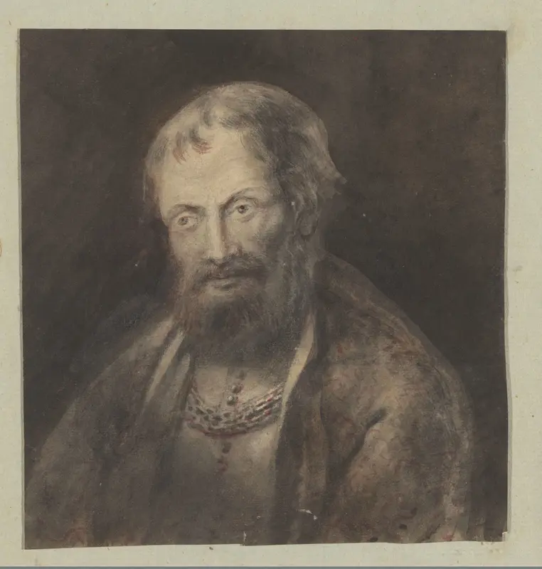 Buste van een man, met halsketting Wall Art by anonymous - High-Resolution Digital Print