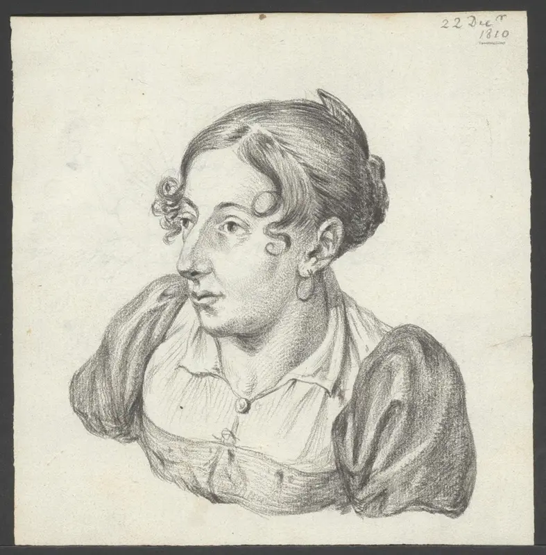 Buste van een onbekende jonge vrouw Wall Art by Jean Bernard - High-Resolution Digital Print