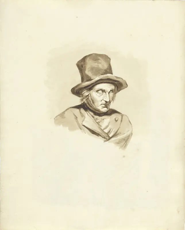 Buste van een oude man met hoge hoed Wall Art by Pieter van Loon - High-Resolution Digital Print