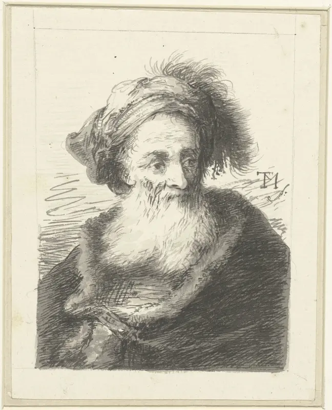 Buste van een oude man Wall Art by Johann Georg Trautmann - High-Resolution Digital Print