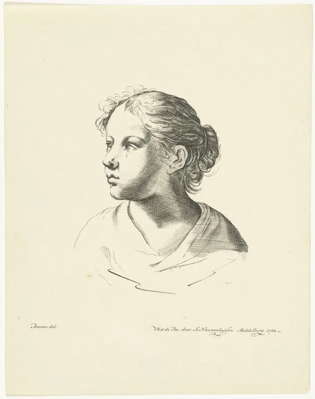 Buste van een vrouw, driekwart naar links Wall Art by Hendrik Nieuwenhuysen - High-Resolution Digital Print